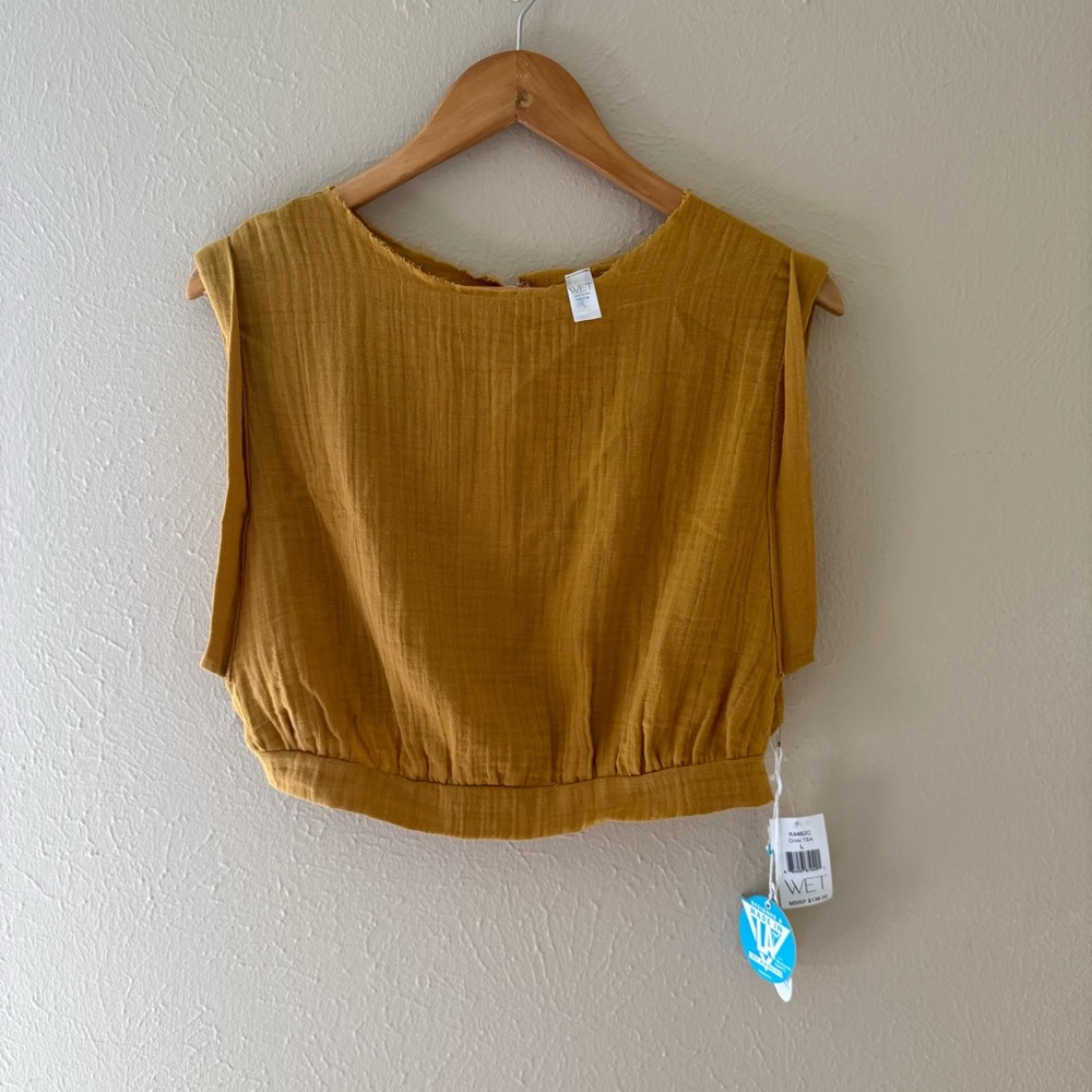 Wet Swimwear Gold Top and Wrap skirt Sz L